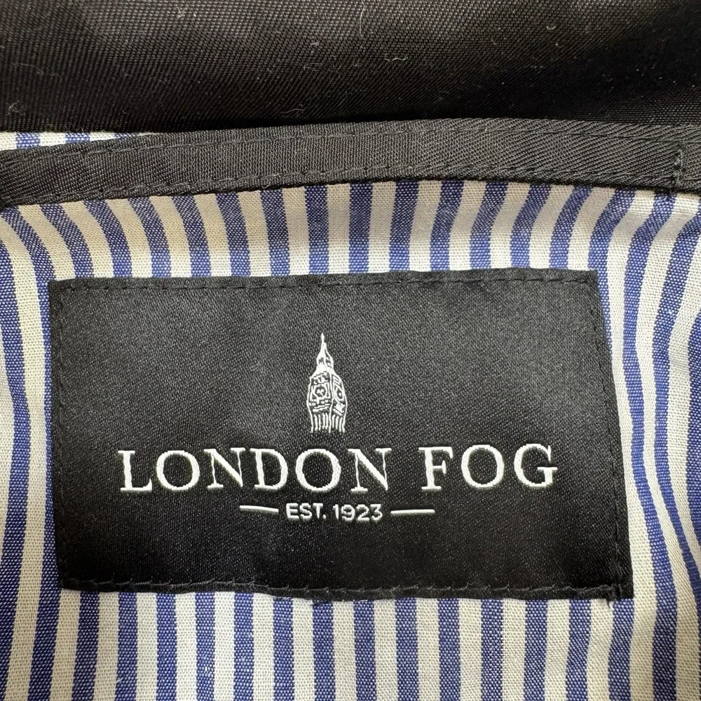 London Fog Hooded Trench Rain Coat Classic Black Womens XXL - Picture 11 of 16